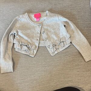 Lilly Pulitzer silver Ruffle Sweater